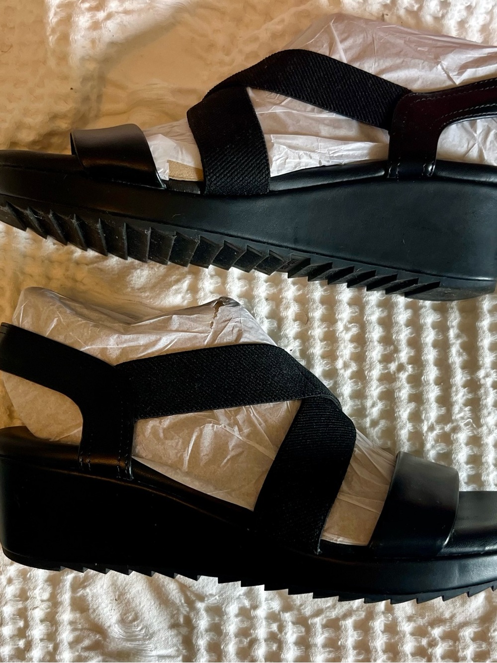 Platform Wedge Strappy Sandal - Black